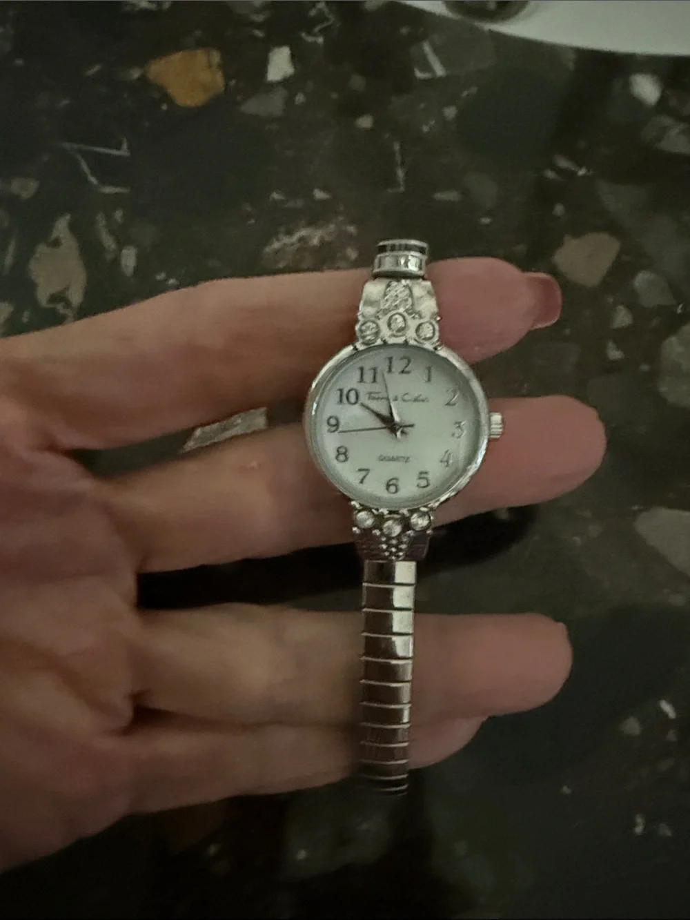 Silver Crystal Accent Stretch Watch - Picture 1 of 4